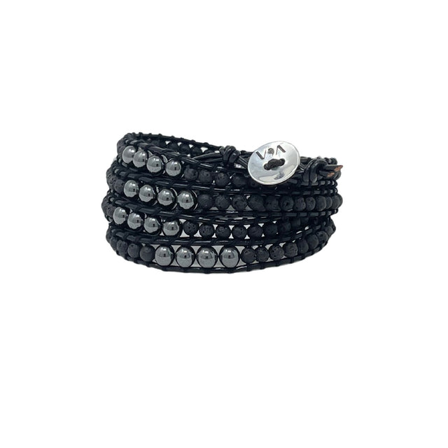 Celí - Black Lava Bracelet - 5 Wraps - Vestilarte