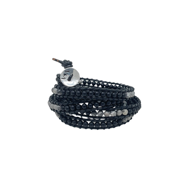 Celí - Onyx and Jasper Bracelet - 5 Wraps - Vestilarte