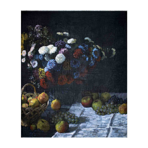 Still Life with Flowers and Fruit Scarf - Claude Monet - Vestilarte