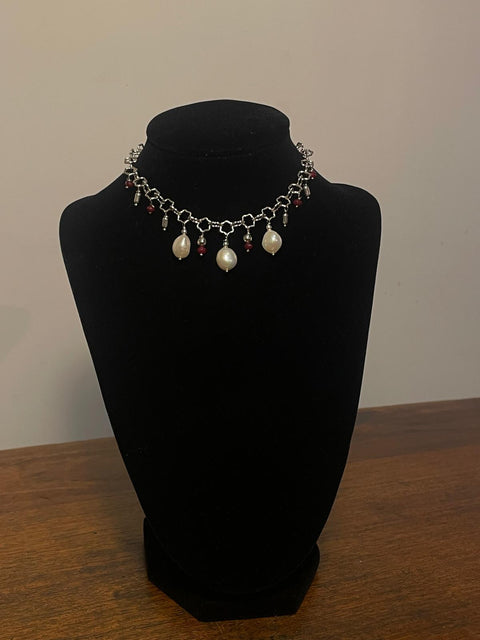  Rubinia – Collana con rubini e perle naturali