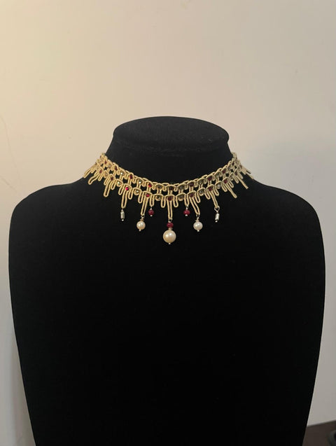  Solene – Collana con Swarovski, rubini e perle