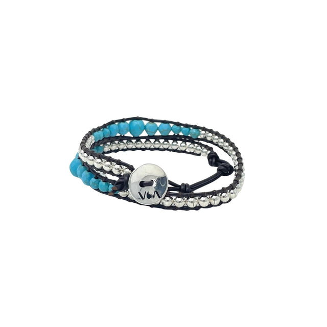 Celí - Bracelet with Turquoise - 2 Wraps - Vestilarte