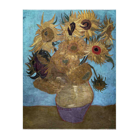  Still Life : Vase with Twelve Sunflowers Scarf - Vincent Van Gogh - Vestilarte