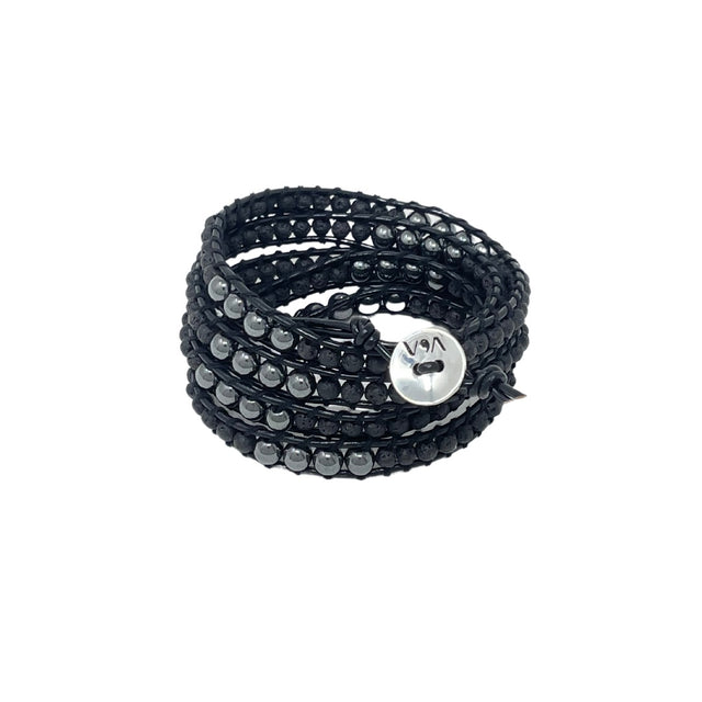 Celí - Black Lava Bracelet - 5 Wraps - Vestilarte