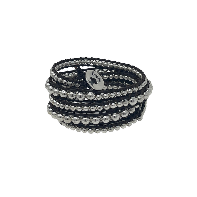 Celí - Zinc Silver Bracelet - 5 Wraps - Vestilarte