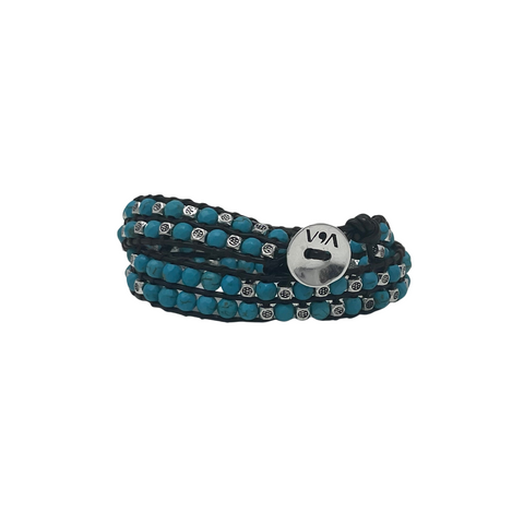  Celí - Bracelet with Turquoise - 2 Double Wraps